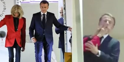 რა განმარტებას აკეთებს მაკრონი, რომელსაც ცოლმა სახეში ხელი უთავაზა? – ნახეთ ვიდეო