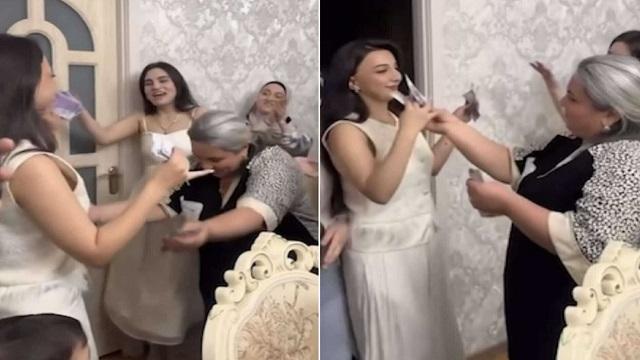 დედამთილმა რძალს იმდენი 100-ლარიანი აჩუქა, პატარძალს ხელში არ ეტეოდა – საქართველოში გამართული ქორწილის კადრები